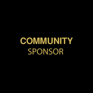community sponsor logo with black background